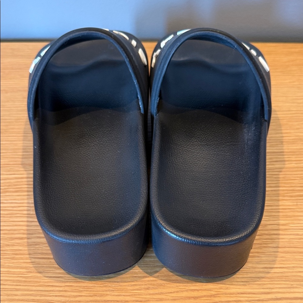 Givenchy Black Slides with White Logo - Picture 6 of 8